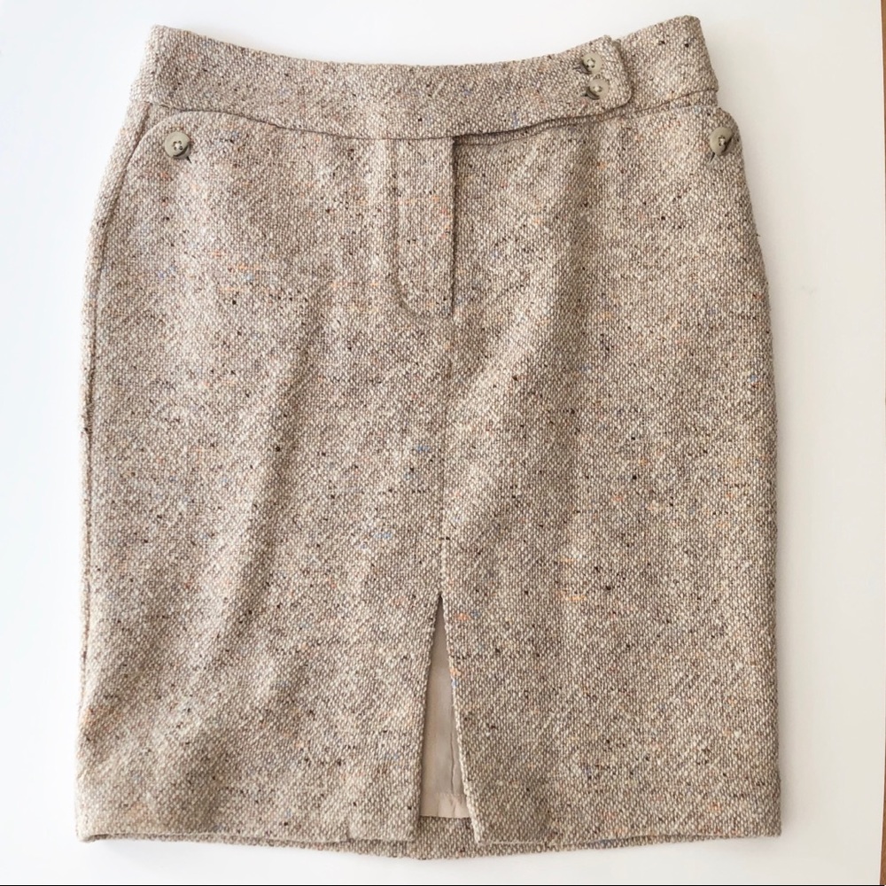 The Limited Beige Wool Fitted Skirt, size 2